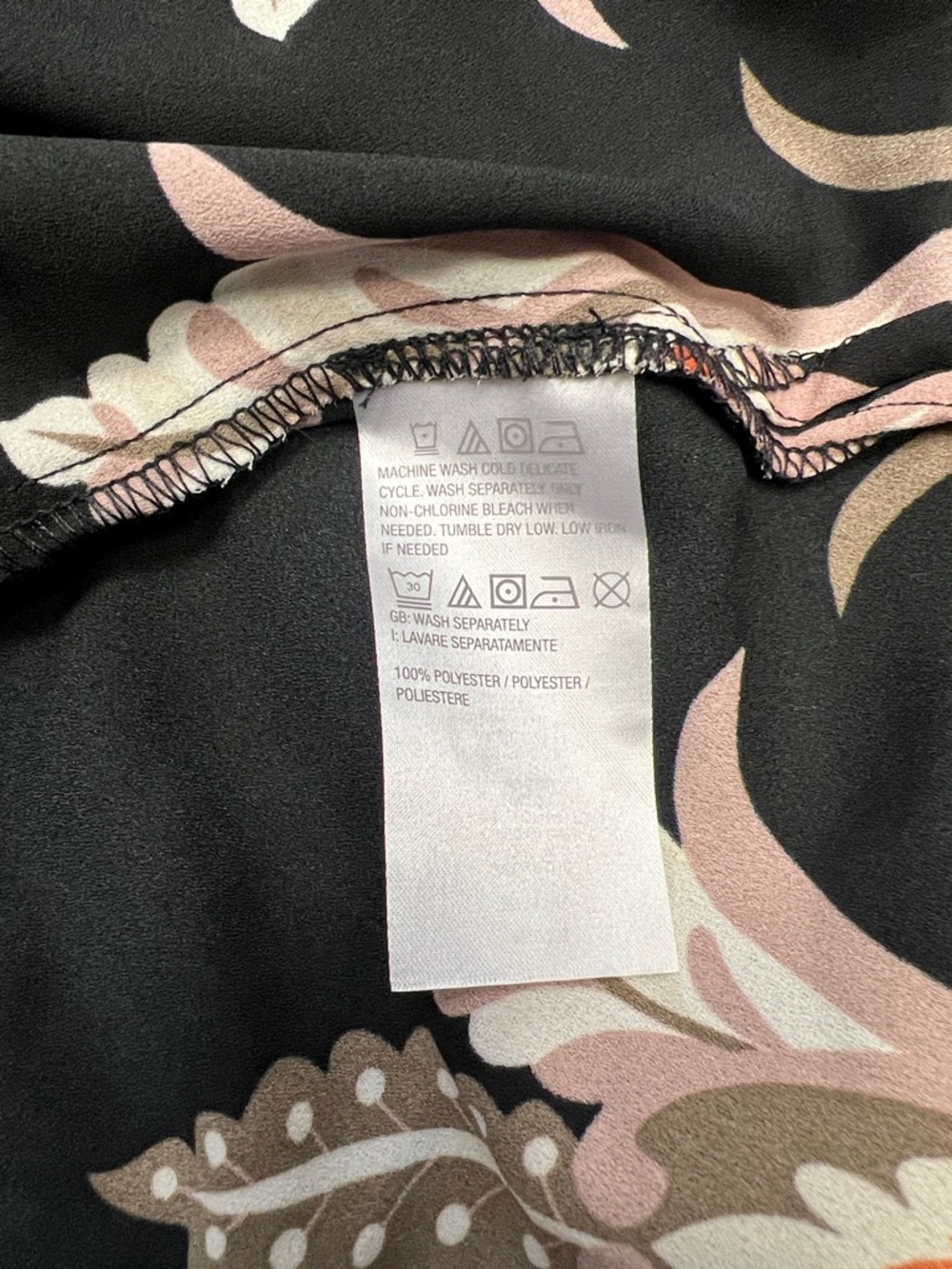 Belle by Kim Gravel Blouse Black, Pink, Lime & Orange Floral Print Boho Size 3X - Picture 4 of 14